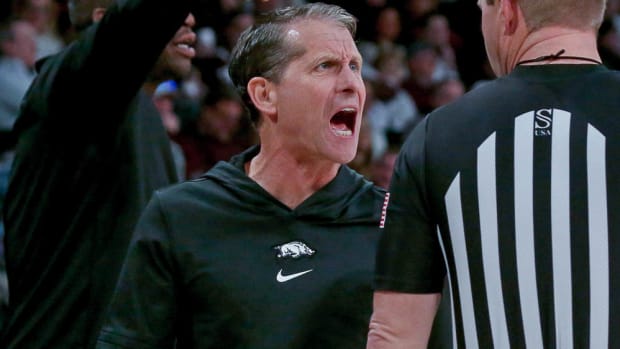 Razorbacks coach Eric Musselman against Mississippi State